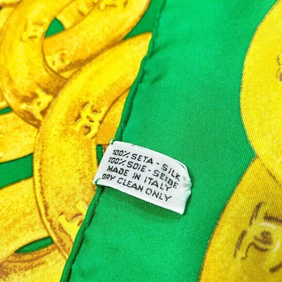 Chanel Greens /Gold Silk100% - Picture 8 of 9